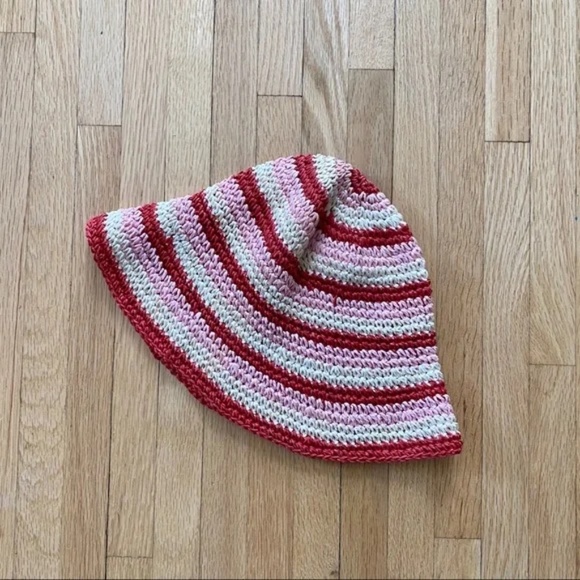 Striped Woven Jute Bucket Hat – OS Kids - Picture 1 of 4